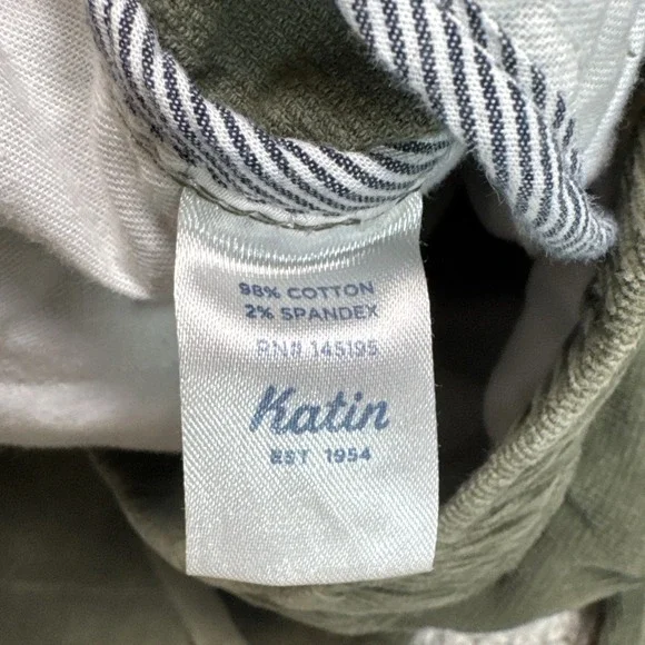 Katin Pants Men's Small‎ Olive Green Corduroy Elastic Waist Drawstring EUC - Picture 7 of 10